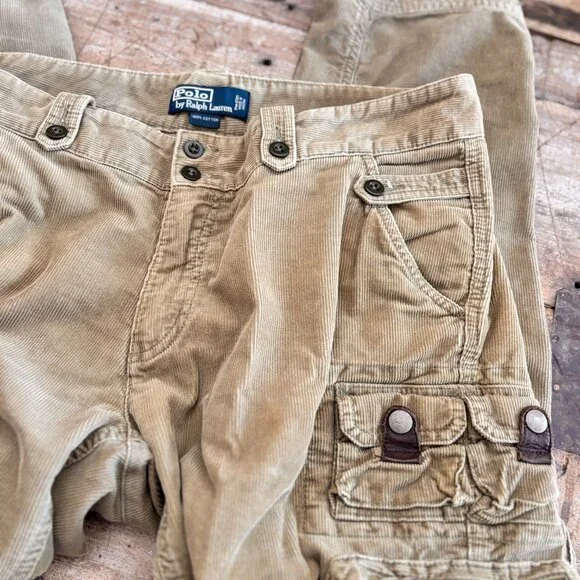 Mint Condition Polo Ralph Lauren Corduroy Utility Military Field Pants 35 / 30